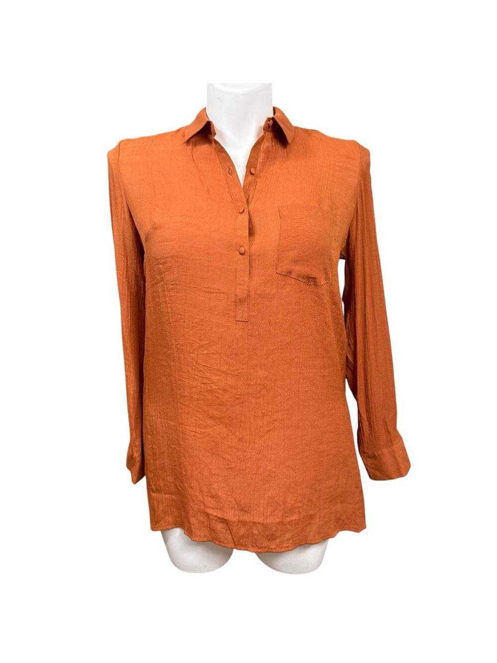 Nanette Lepore Gingerbread‎ Tunic Blouse Medium Rayon Blend Long Sleeve NWT